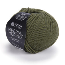 3334 Пряжа Imperial Merino 50гр-100м (темно-оливковий). YarnArt