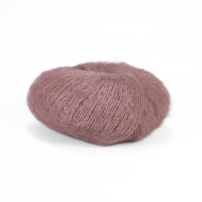 337 Пряжа Mondial Kid Seta, 25г - 210м, запорошена троянда, 70% суперкід мохер, 30% шовк