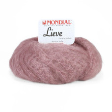 337 Пряжа Mondial Lieve, 50г - 140м, запорошена троянда, 90% кід мохер, 10% мікрофібра PА