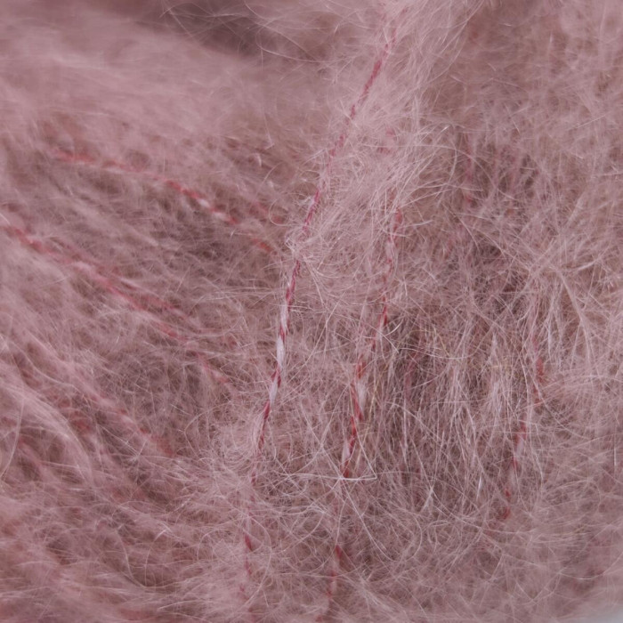 337 Пряжа Mondial Lieve, 50г - 140м, запорошена троянда, 90% кід мохер, 10% мікрофібра PА