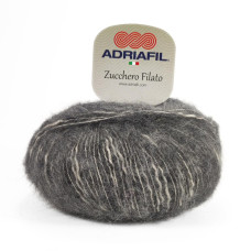 34 Пряжа Adriafil Zucchero Filato, 50г - 175м, сірий, 18% альпака, 50% бавовна, 32% вовна