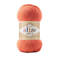 34 Пряжа Diva 100гр-350м (кораловий). Alize