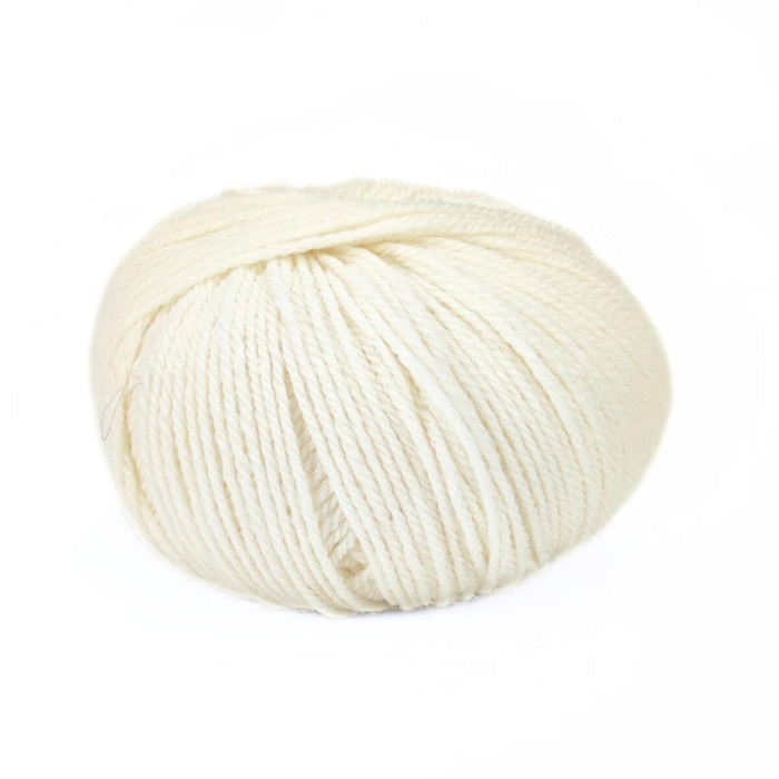 340 Пряжа Mondial BioLanaFine, 50г - 175м, молочний, 100% вовна