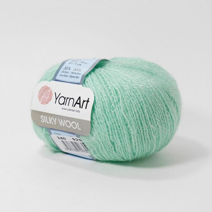 340 Пряжа Silky Wool 25гр - 190м (М'ятний) YarnArt