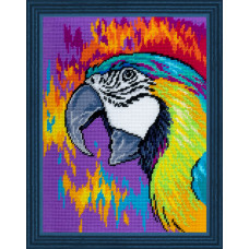 TL33 Папуга. Quick Tapestry. Набір для вишивки пряжею гобеленовим стібком по канві з малюнком