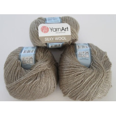 342 Пряжа Silky Wool 25гр - 190м (Темно-бежевий) YarnArt