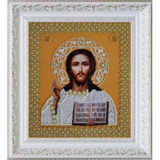 Р-207 Ікона Христа Спасителя. Вінчальна пара (золото). Картини бісером. Набір для вишивання бісером