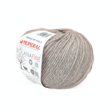 343 Пряжа Mondial BioLanaFine, 50г - 175м, тауп, 100% вовна