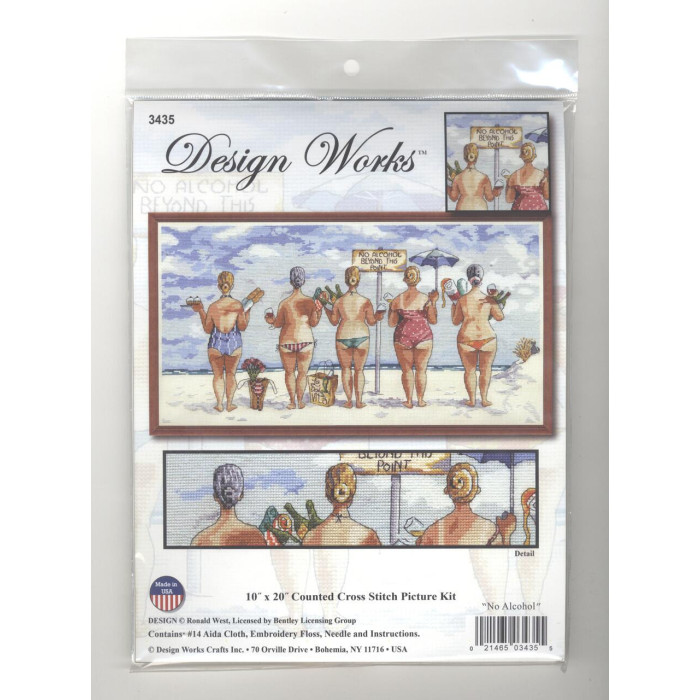 3435 Design Works Набір для вишивки рахунковим хрестиком - Без алкоголю 50,8x25,4 см, Aida14