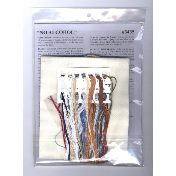 3435 Design Works Набір для вишивки рахунковим хрестиком - Без алкоголю 50,8x25,4 см, Aida14