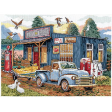 3437 Design Works Набір для вишивки рахунковим хрестиком - Наживка та снасті 40,64x30,48 см, Aida14