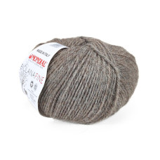 344 Пряжа Mondial BioLanaFine, 50г - 175м, коричнево-сірий, 100% вовна