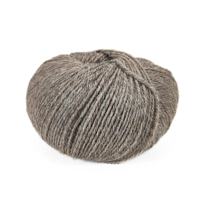 344 Пряжа Mondial BioLanaFine, 50г - 175м, коричнево-сірий, 100% вовна