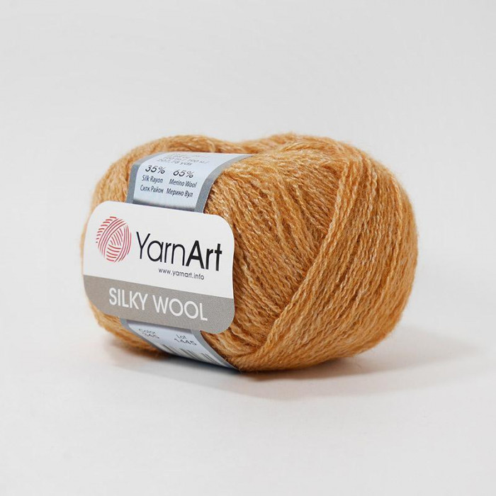 345 Пряжа Silky Wool 25гр - 190м (Гірчичний) YarnArt
