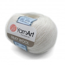 347 Пряжа Silky Wool 25гр - 190м (Білий) YarnArt