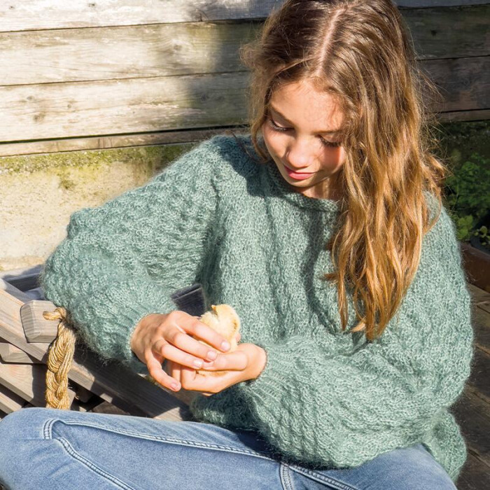 349 Пряжа Mondial Dolce Mohair, 50г - 150м, блакитна, 60% кід мохер, 40% акрил