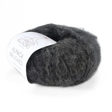 35 Пряжа Laines du Nord Alpaca Brushed, 50г - 115м, темно-сірий, 50% альпака, 35% вовна, 15% нейлон