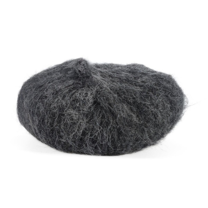 35 Пряжа Laines du Nord Alpaca Brushed, 50г - 115м, темно-сірий, 50% альпака, 35% вовна, 15% нейлон