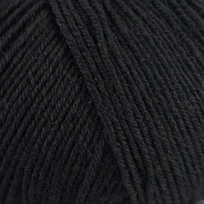 35 Шкарпеткова Пряжа Laines du Nord Unisock 6 PLY, 100г - 400м, чорний, 75% вовна, 25% нейлон