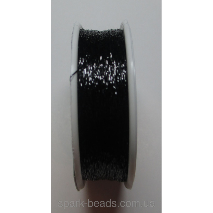 80-02 Spark Beads Адель металлизированая нитка, колір чорний 100 м.