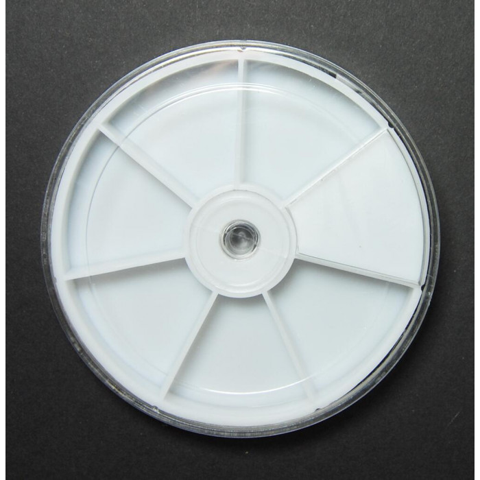 Органайзер для рукоділля 6 клітинок круглий з рухомою кришкою діаметр-7,5 см