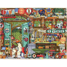 3553 Design Works Набір для вишивки рахунковим хрестиком - Татів гараж 40,64x30,48 см, Aida14