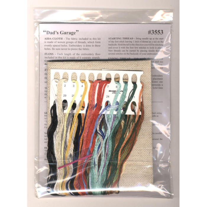3553 Design Works Набір для вишивки рахунковим хрестиком - Татів гараж 40,64x30,48 см, Aida14
