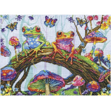3559 Design Works Набір для вишивки рахунковим хрестиком - Фантастичні жаби 40,64x30,48 см, Aida14