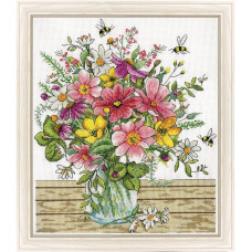 3565 Design Works Набір для вишивки рахунковим хрестиком - Квітковий 25x30 см, Aida14