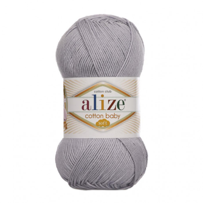 362 Пряжа Cotton Baby Soft 100гр - 270м (Сірий) Alize(Знятий з виробництва)