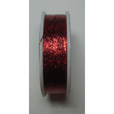 80-10 Spark Beads Адель металлизированая нитка, колір червоний 100 м.