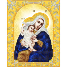 АС3-018 Ікона Божої Матері Покриває (золото). А-строчка. Схема на тканині для вишивання бісером