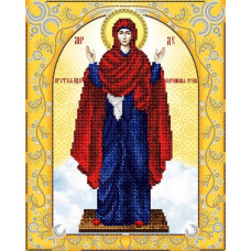 АС3-020 Ікона Божої Матері Нерушимої стіни (золото). А-строчка. Схема на тканині для вишивання, бісер