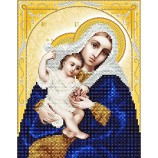 АС4-102 Ікона Божої Матері Покриває (золото). А-строчка. Схема на тканині для вишивання бісером