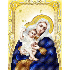 АС5-098 Ікона Божої Матері Покриває (золото). А-строчка. Схема на тканині для вишивання бісером