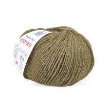 369 Пряжа Mondial BioLanaFine, 50г - 175м, темний-хакі, 100% вовна