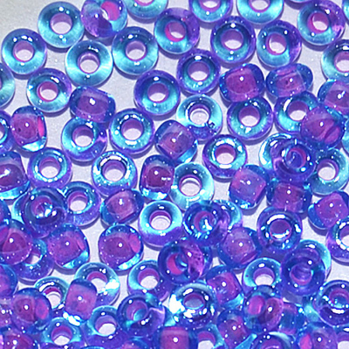61016 10/0 чеський бісер Preciosa, 50 г, фіолетовий, прозорий глянцевий, кольоровий отвір