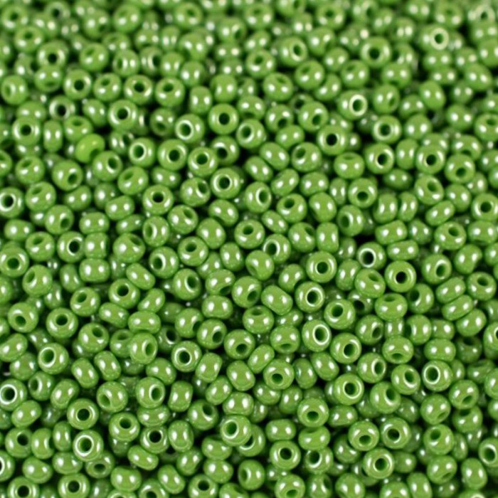 58230 10/0 чеський бісер Preciosa, 50 г, зелений світлий, непрозорий глазурований