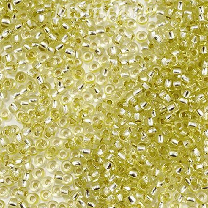 78253 10/0 чеський бісер Preciosa, 50 г, жовтий, кристальний сольгель з блискучим срібним отвором