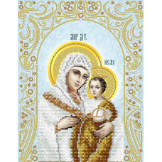 АС4-117 Віфлеємська Ікона Божої Матері (срібло). А-строчка. Схема на тканині для вишивання бісером