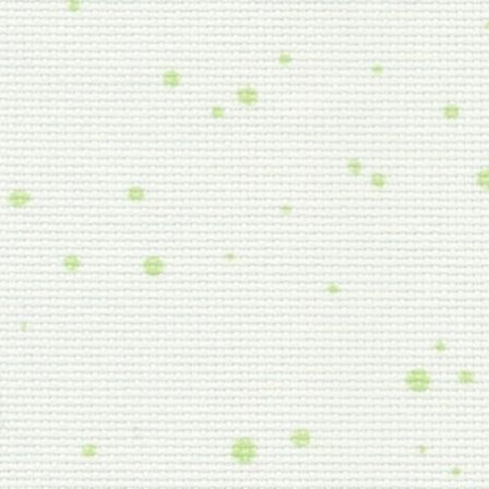 3793/1359 Канва Fein-Aida Splash 18 Zweigart, молочний з зеленими бризками, ширина - 110 см, 100% бавовна