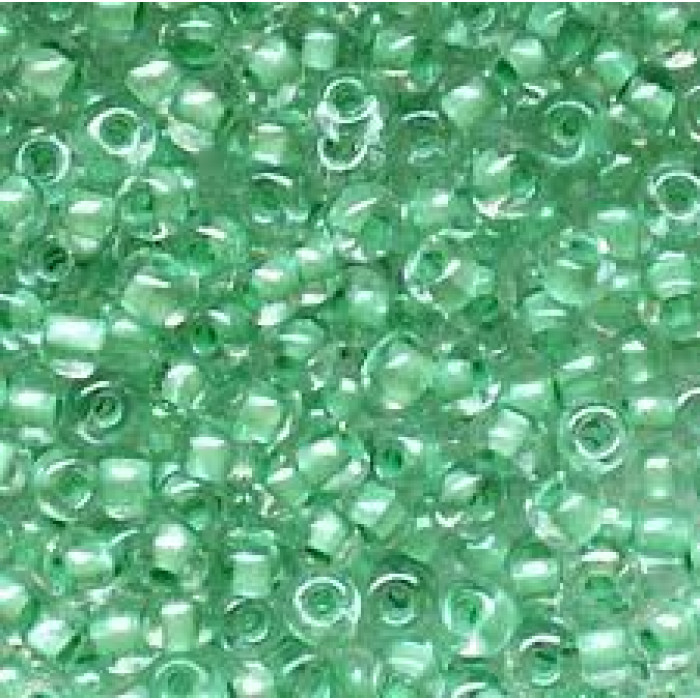 38154 10/0 чеський бісер Preciosa, 5 грам, зелений, кристальний глазурований з фарбованим отвором