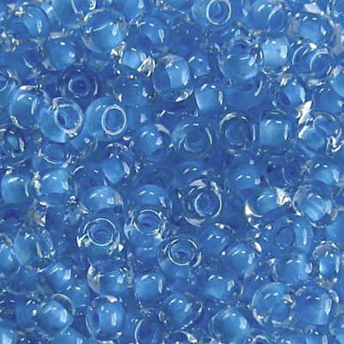38332 10/0 чеський бісер Preciosa, 5 г, блакитний, кристальний з фарбованим отвором