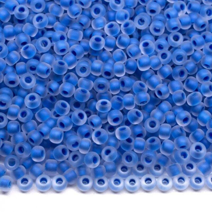 38338 matt 10/0 чеський бісер Preciosa, 50 г, синій, кристальний з фарбованим отвором матовий
