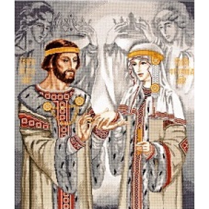 1089 Петро і Февронія. 40х46 см. Alisena. Набір для вишивки хрестиком на Aida 16
