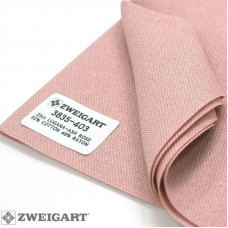 3835/403 канва, відріз 35х46 см, Lugana-Aida 25 Zweigart, попелясто-рожевий, 52% бавовна, 48% віскоза