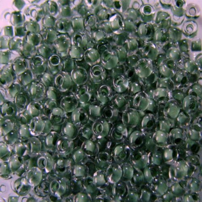 38359 10/0 чеський бісер Preciosa, 50 г, сіро-зелений, кристальний з фарбованим отвором