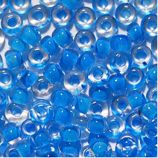 38365 10/0 чеський бісер Preciosa, 5 г, блакитний, кристальний з фарбованим отвором