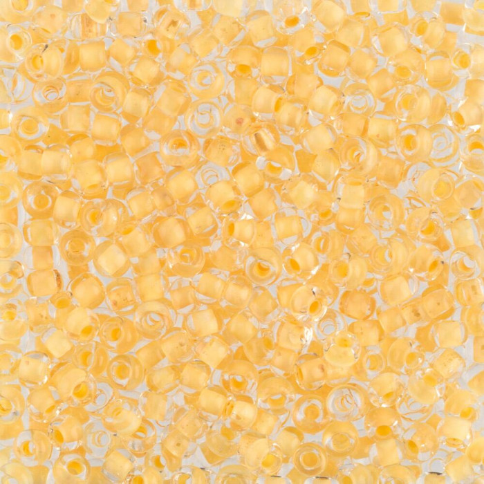 38381 10/0 чеський бісер Preciosa, 5 г, жовтий світлий, кристальний з фарбованим отвором