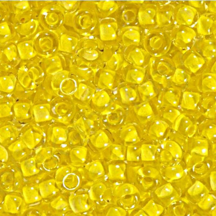 38386 10/0 чеський бісер Preciosa, 5 г, жовтий, кристальний з фарбованим отвором
